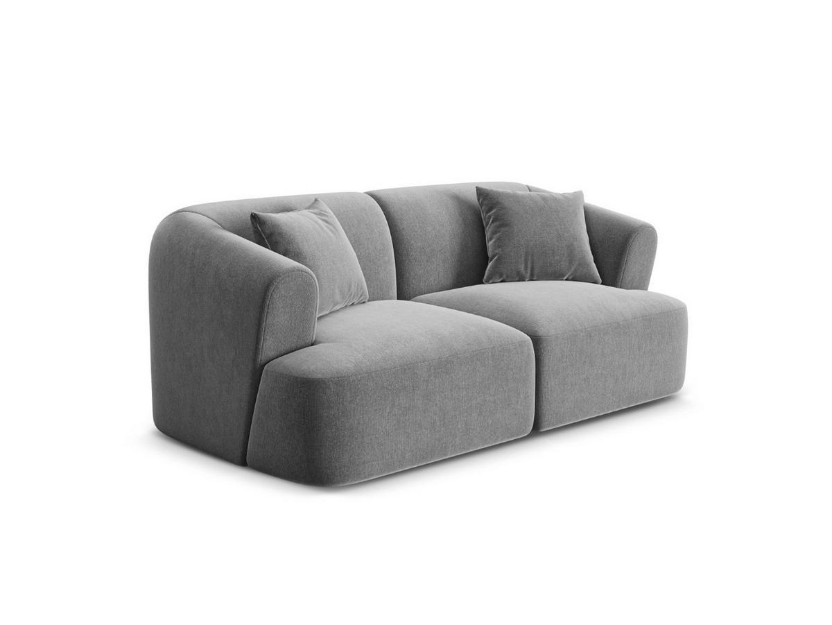 MODULARES-SOFA Campi aus Samt grau 2 Sitzplätze - Grau, Textil (90/70/180cm) - Cosmopolitan Design