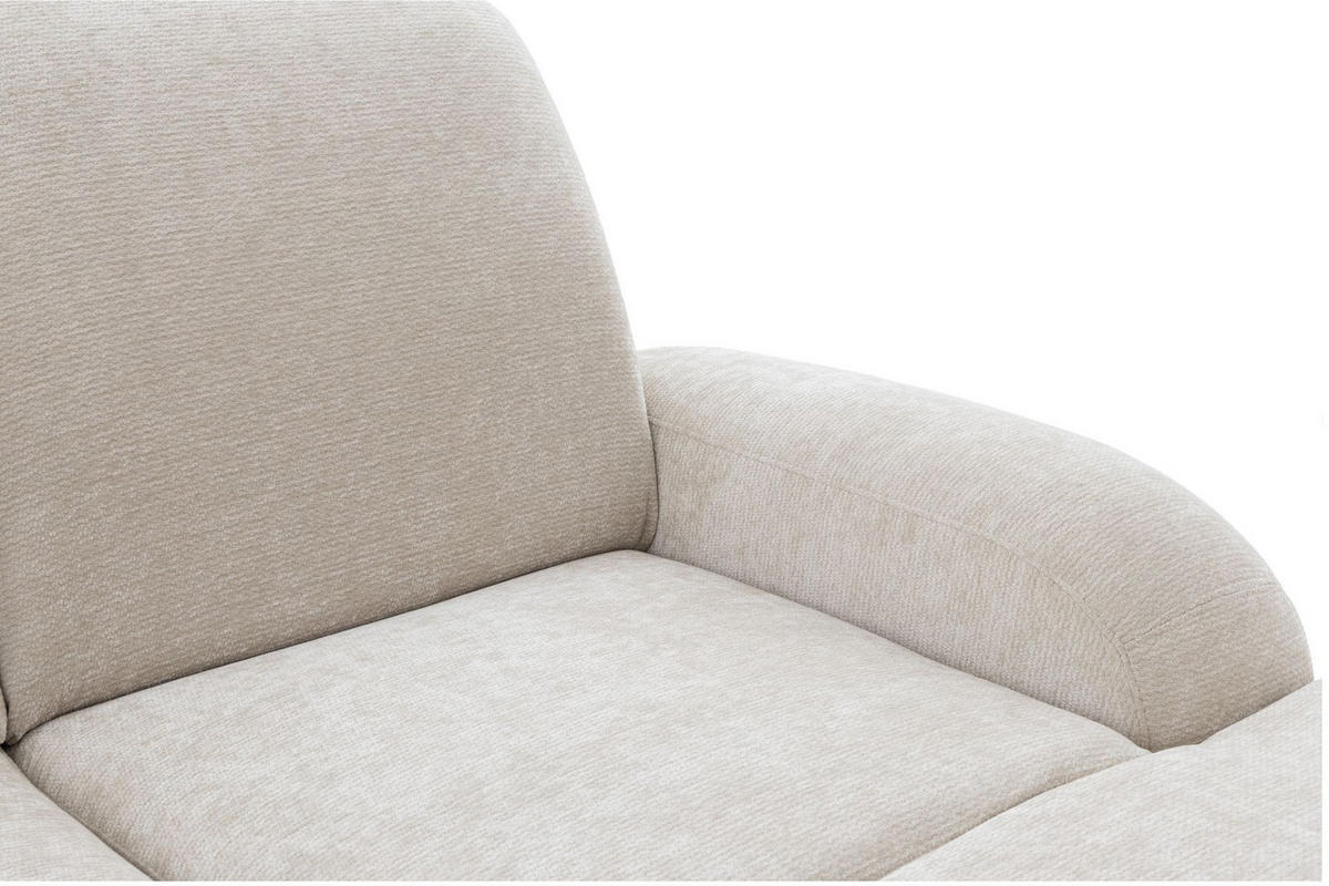 ECKSOFA VIBE U Links mit Schlaffunktion 129x263 Chenille Beige - Beige/Schwarz, Holz/Kunststoff (280/102/186cm) - Muffo