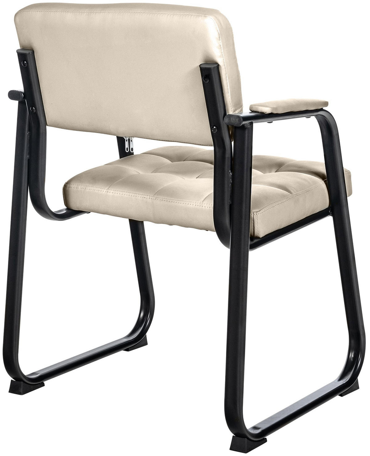 ARMLEHNENSTUHL Lederlook Creme - Creme, Textil/Metall (59/84/58cm) - CLP