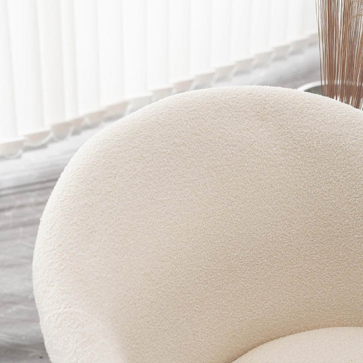 ESSZIMMERSTUHL CELESTE - 2, Bouclé Weiß - Weiß, Kunststoff (60/77/60cm) - Home Deluxe