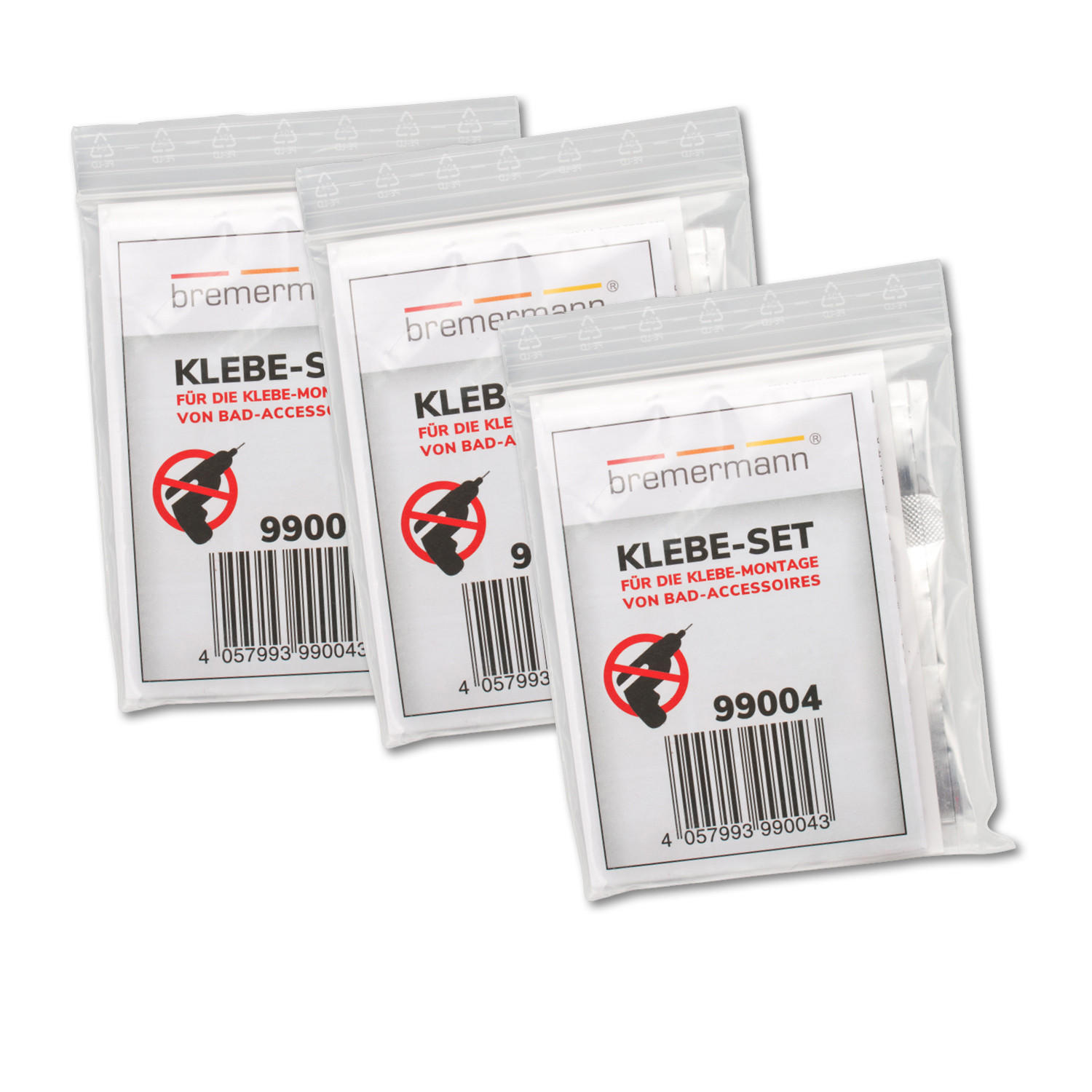 bremermann Klebe-Set Grau 4x5x0.8 cm