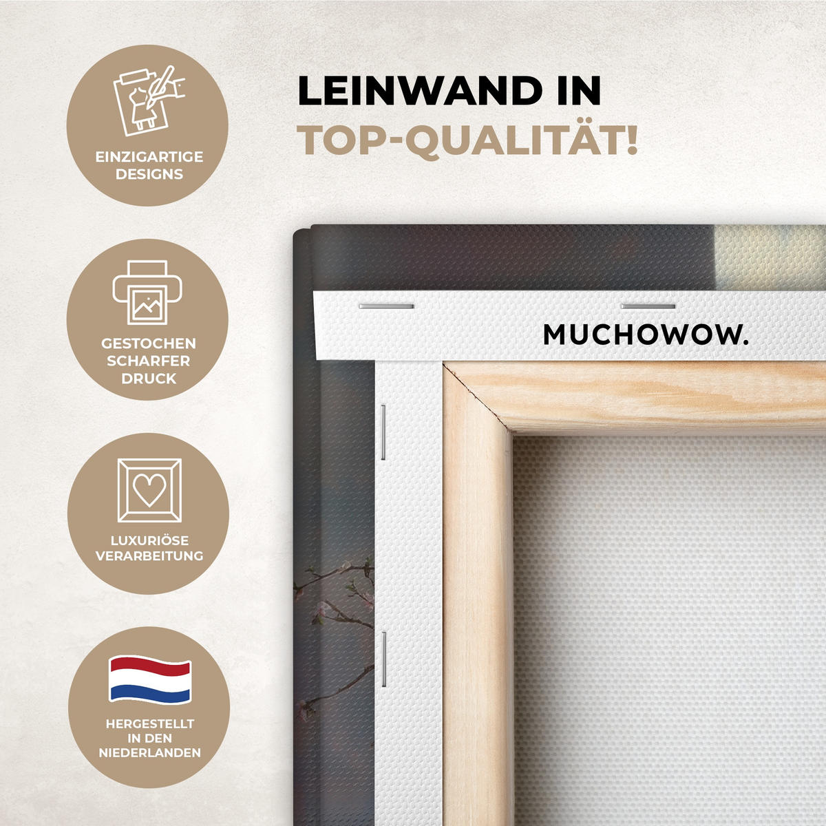 LEINWANDBILD Stillleben - Vase - Osterzweig Deko Wohnzimmer 20x30 cm - Hellblau, Textil (20/30cm) - MuchoWow