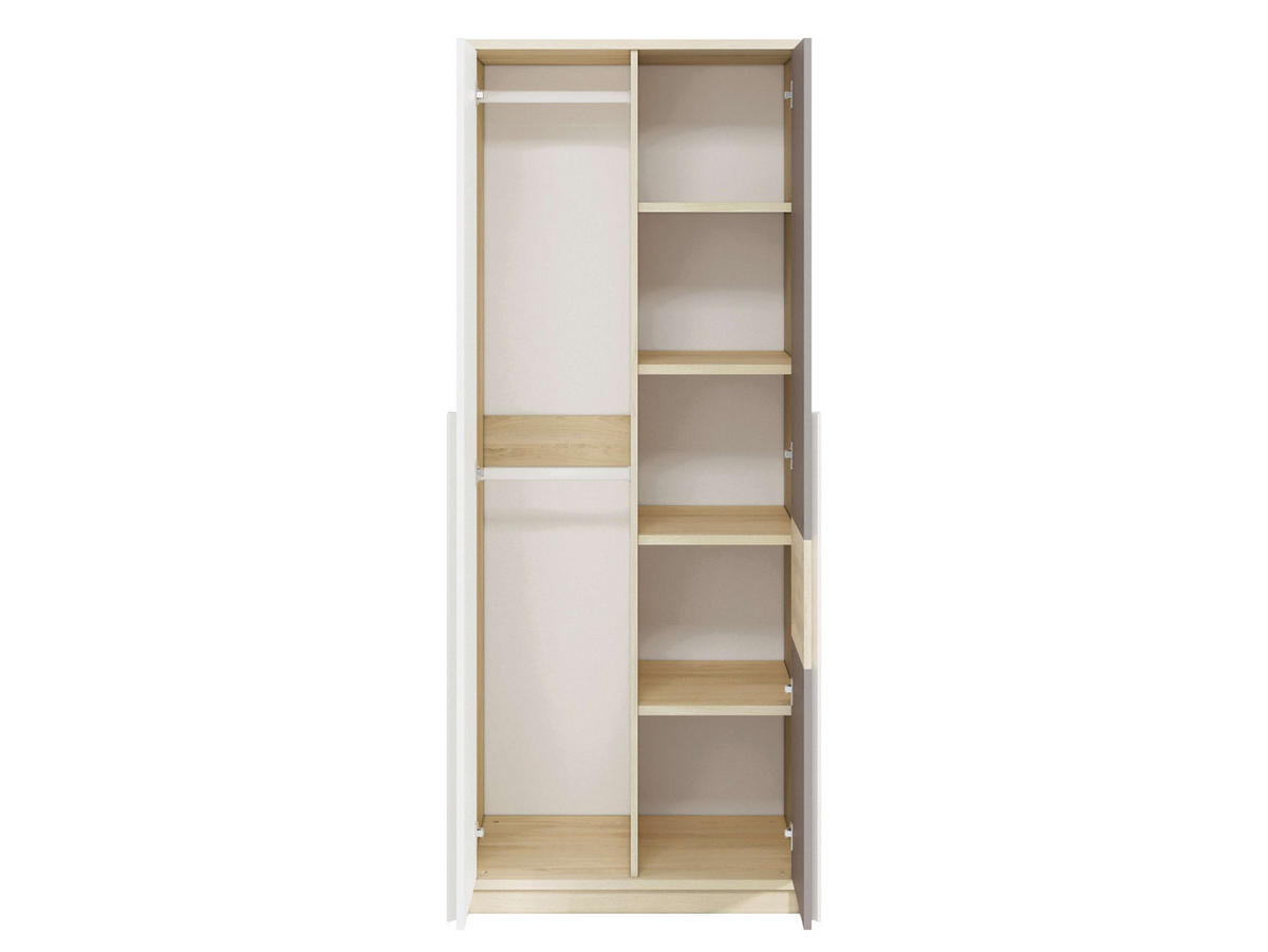 KLEIDERSCHRANK – DROP 0201 – 80 cm – Drop – Weiß - Weiß, Holzwerkstoff (80/199/55cm) - hi-markt