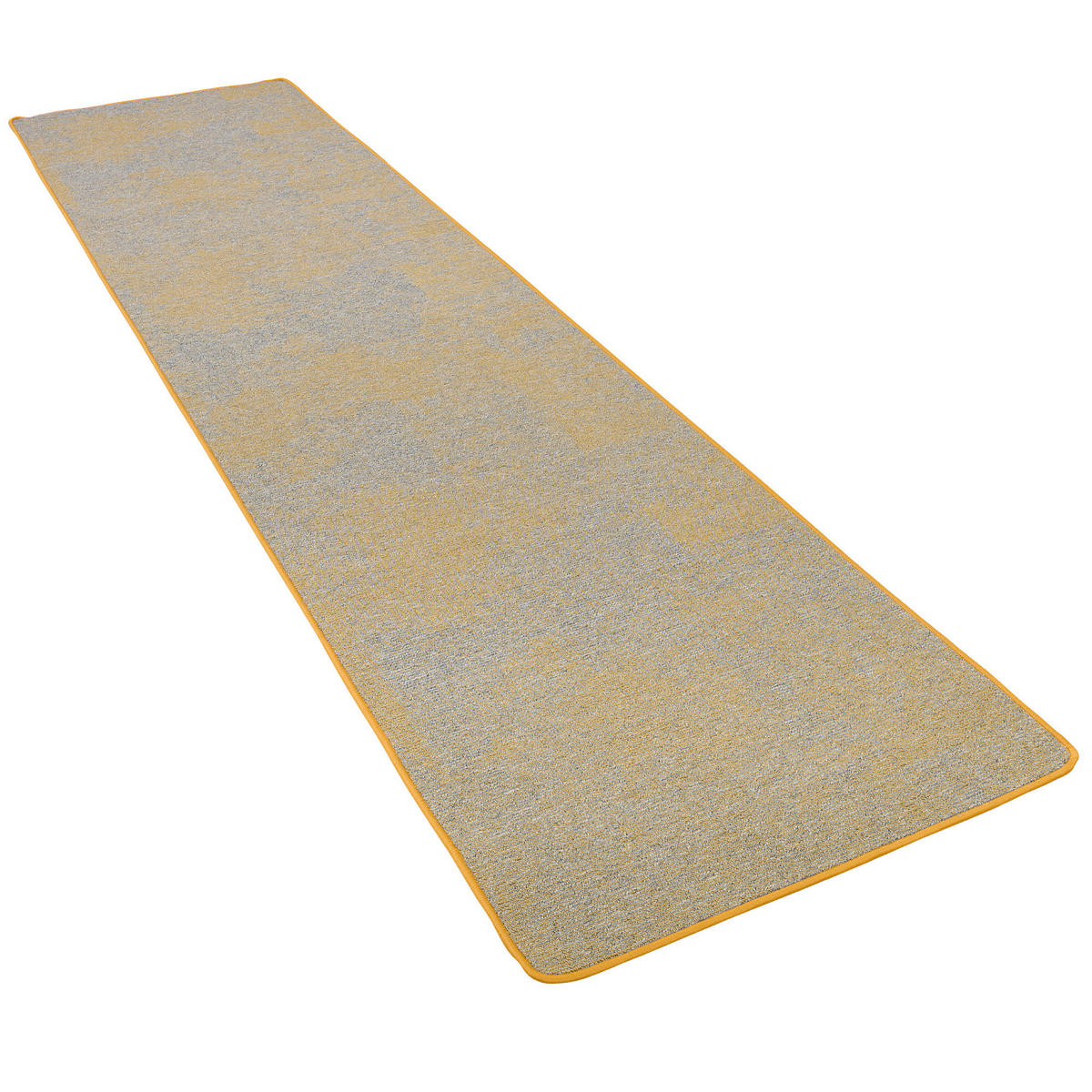 STREIFENBERBER TEPPICH LÄUFER LINES MELIERT - Gelb/Grau, Textil (100/100cm) - Snapstyle