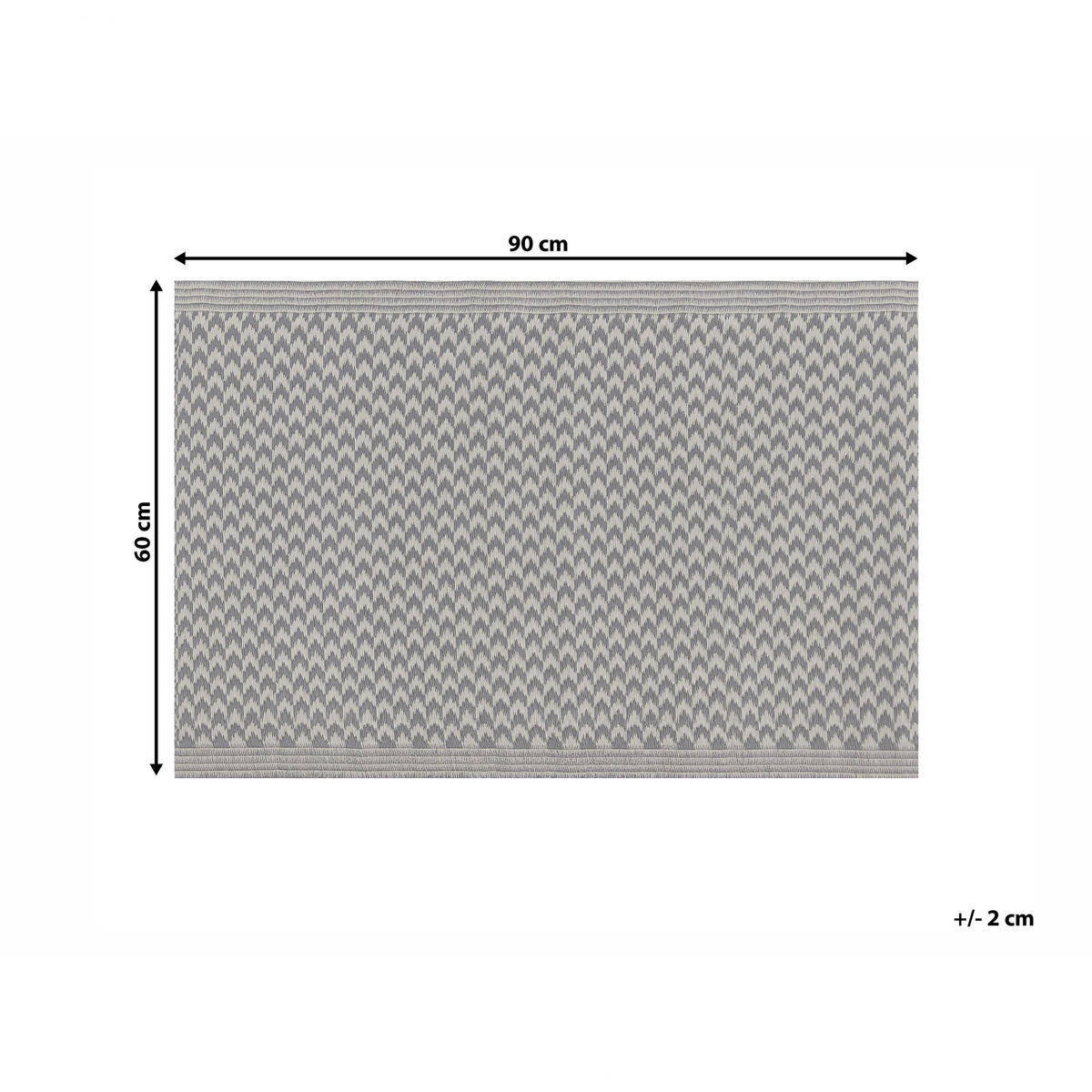 OUTDOOR-TEPPICH Mango 90/60 cm - Grau, Kunststoff (60/90cm) - Beliani