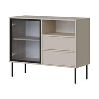 KOMMODE Domi 100 1D2S - Kaschmir/Schwarz, Holzwerkstoff/Metall (100/80/40cm) - MIRJAN24