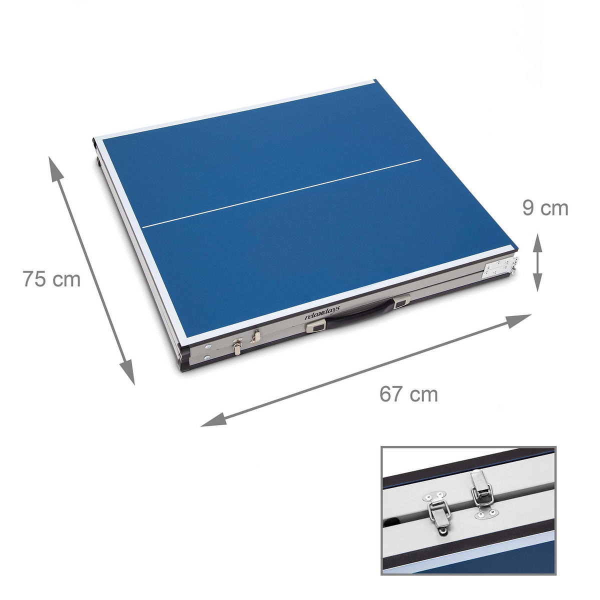 TISCHTENNISPLATTE Mehrfarbig klappbar 7-tlg. 150x67 cm - Multicolor, Holzwerkstoff/Metall (67/150cm) - Relaxdays