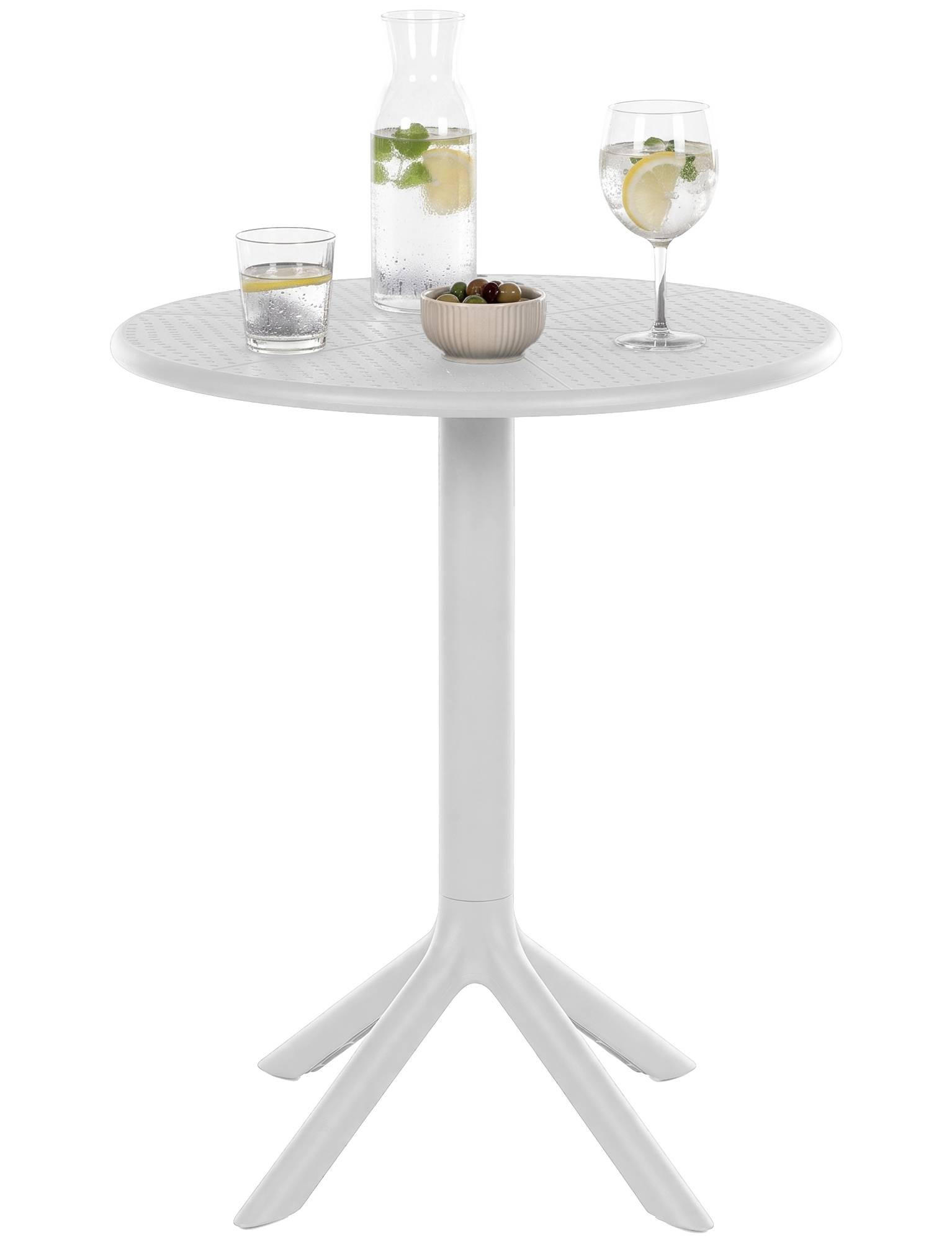GARTENTISCH rund Kunststoff weiß - Weiß, Kunststoff (60/60/76cm) - CLP