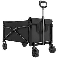 BOLLERWAGEN Metall Oxford-Gewebe Schwarz - Schwarz, Metall (47.5/92/78cm) - Outsunny