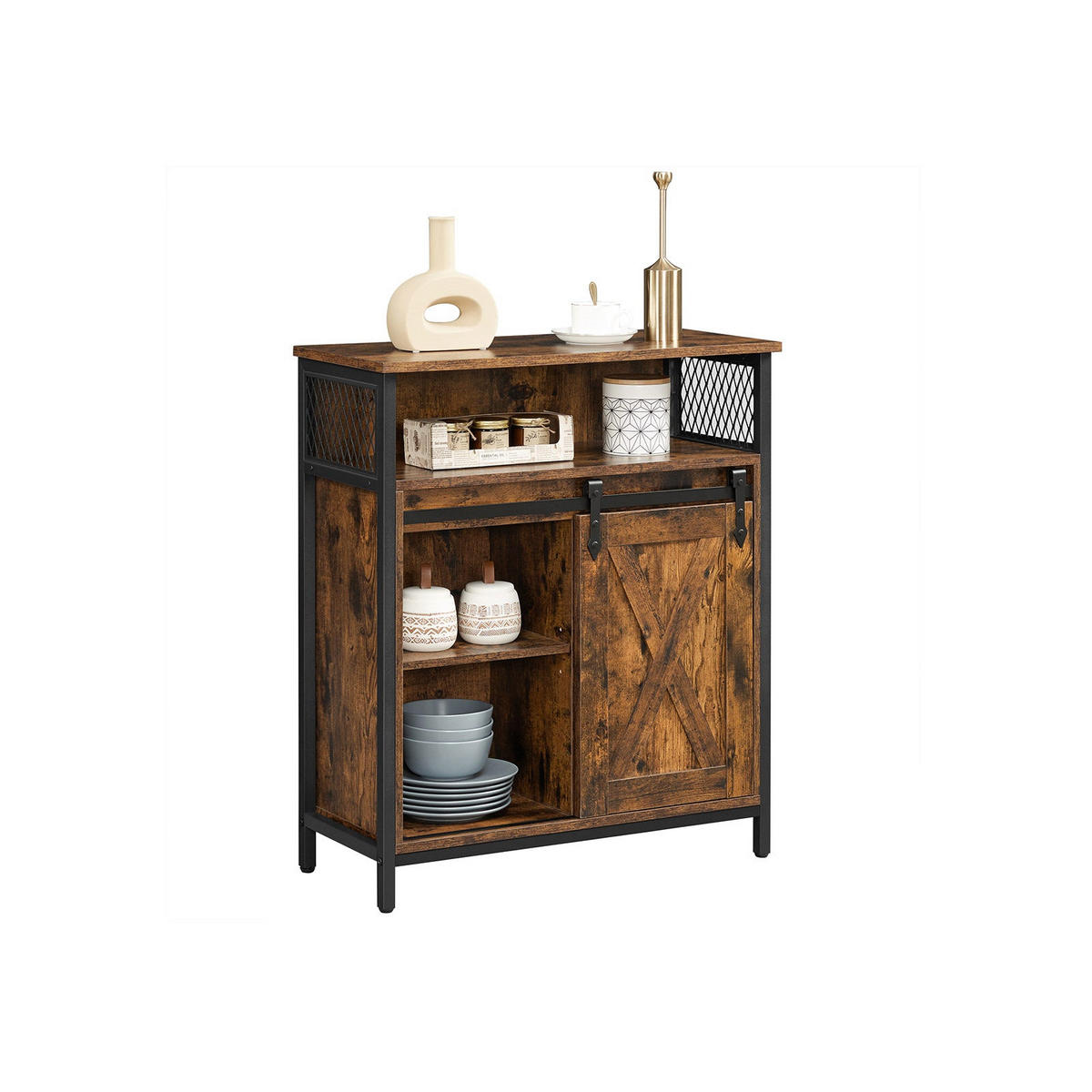 KÜCHENSCHRANK AUFBEWAHRUNGSSCHRANK - Braun, Holzwerkstoff (30/80/70cm) - Hansiro