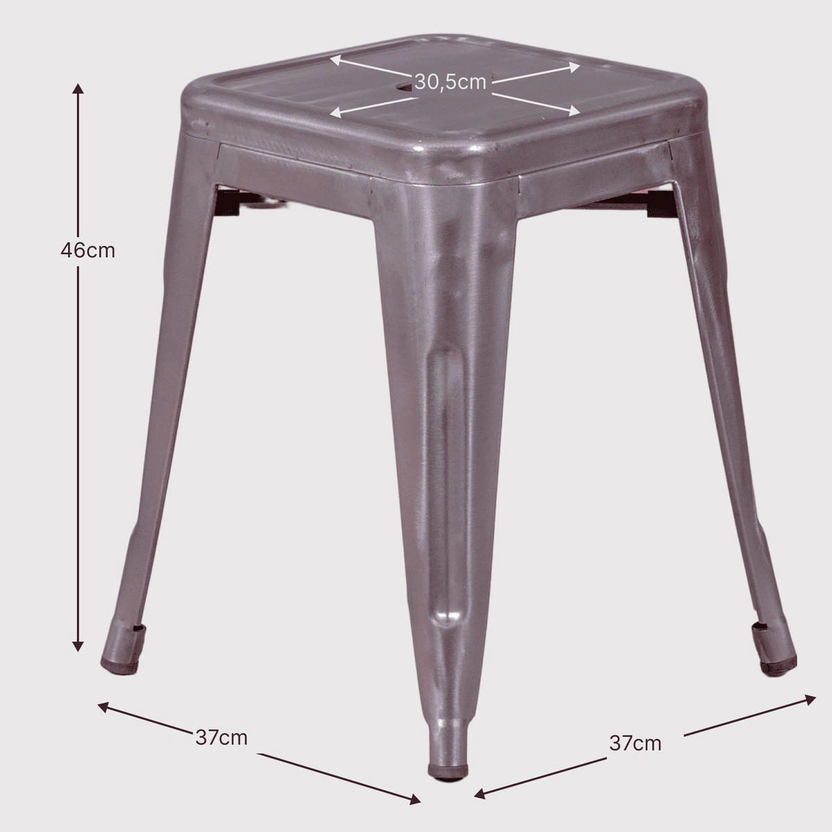 HOCKER Metall Alufarben - Alufarben, Metall (37/46/37cm) - Nest Dream