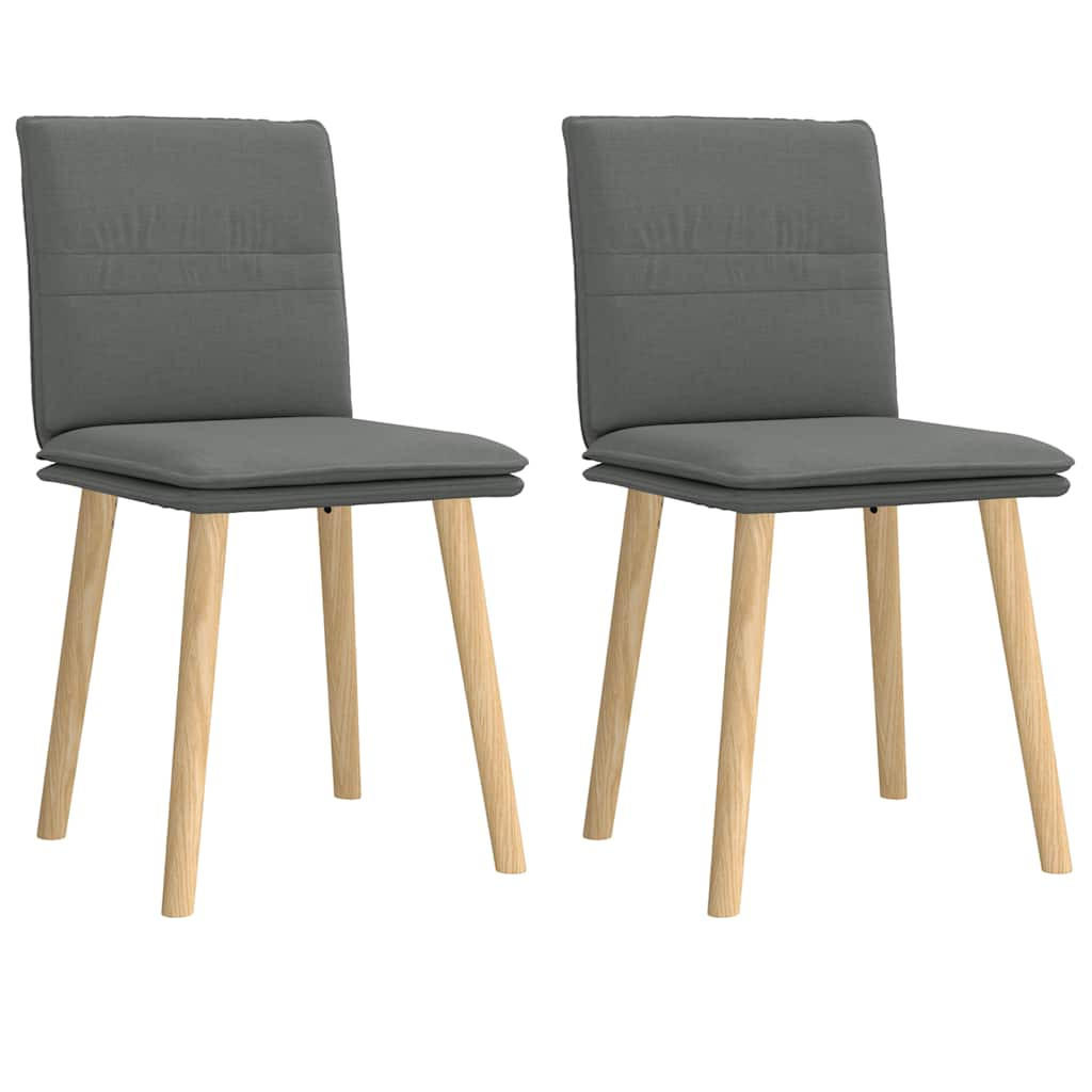 ESSZIMMERSTÜHLE 2 Stk. Dunkelgrau Stoff 45*54*86cm - Dunkelgrau, Metall (45/86/54cm) - ZMH