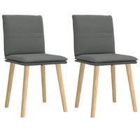 ESSZIMMERSTÜHLE 2 Stk. Dunkelgrau Stoff 45*54*86cm - Dunkelgrau, Metall (45/86/54cm) - ZMH