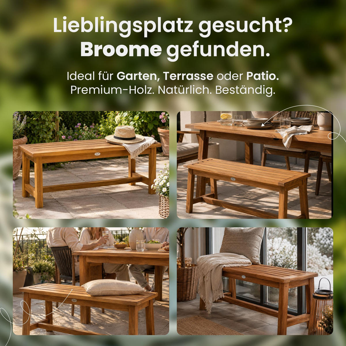 SITZBANK 110/40 cm Holz Teak - Teakfarben, Holz (110/45/40cm) - CLP