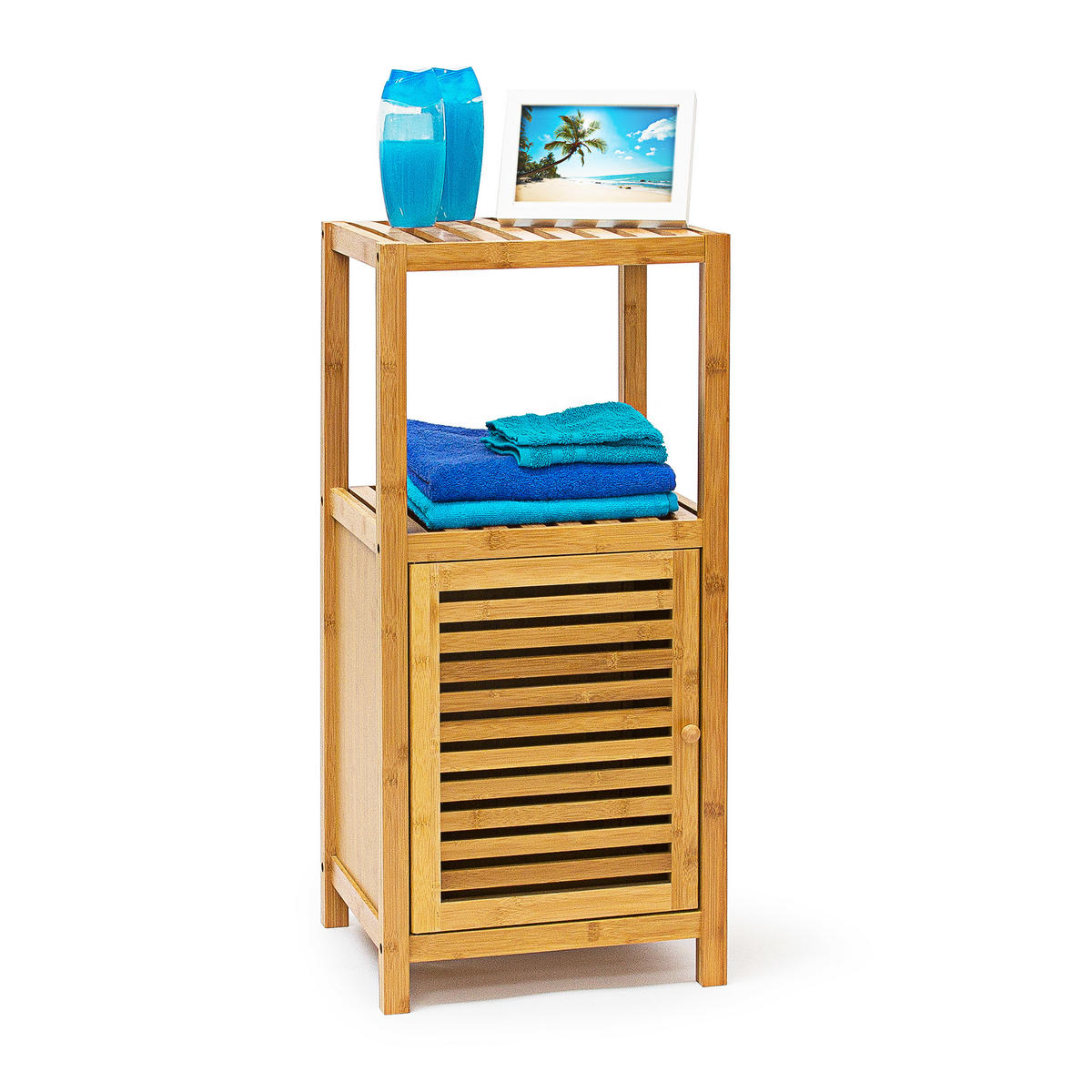 BADREGAL - Hellbraun, Holz (36.5/80/33cm) - Relaxdays