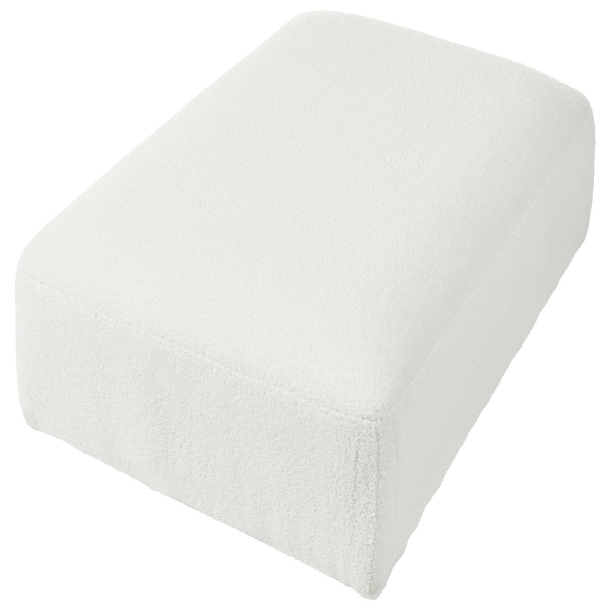 OTTOMANE Bouclé Weiß Hede - Weiß, Textil (91/41/61cm) - Beliani