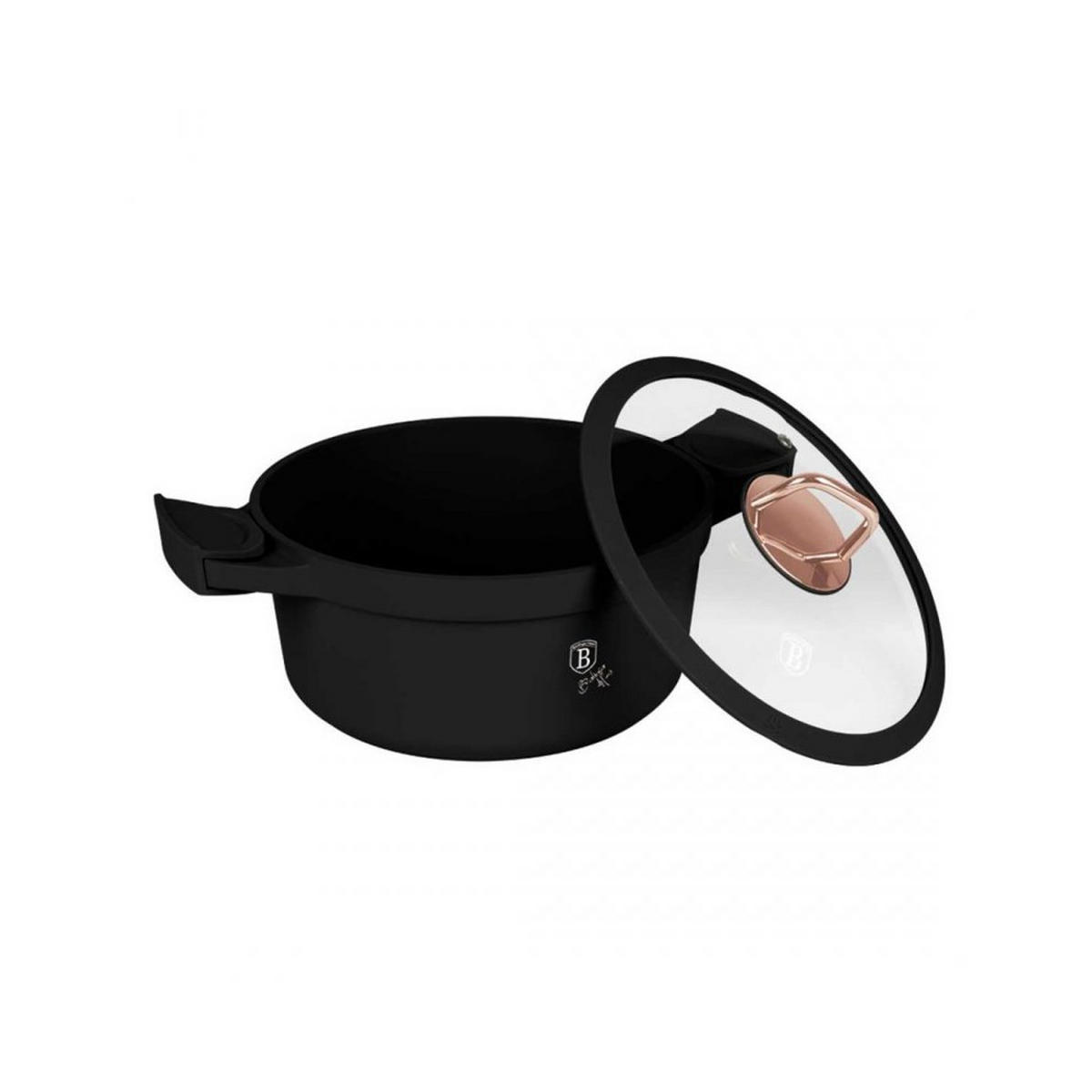 TOPF Schwarz 38/28/12.5 cm BH7784 - Schwarz, Metall (28cm) - Berlinger Haus