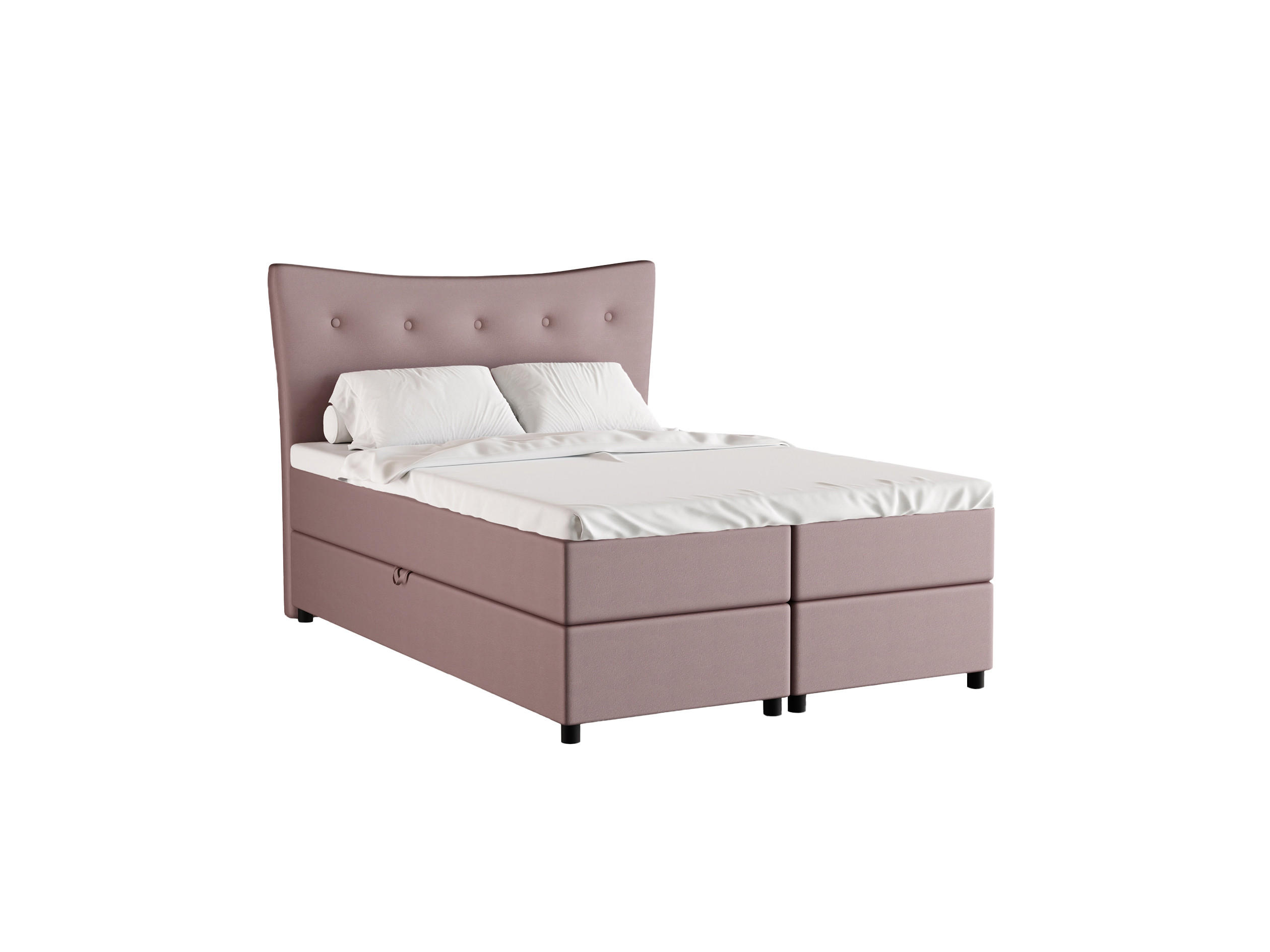 BOXBETT Nevada 140 x 200 cm Doppelbett mit hochwertiger Bonell-Matratze und Topper - rosa - Rosa, Holz (140/200cm) - Homesy