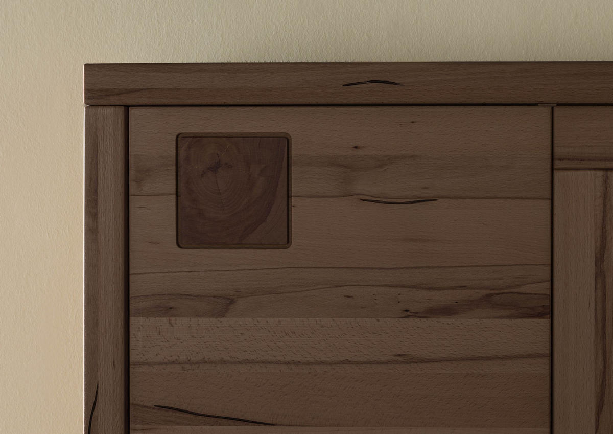 VITRINE Kernbuche 103x40x205 tabacco braun geölt VILLANDERS #201 - Dunkelbraun, Holz (103/205/40cm) - Massivmoebel24