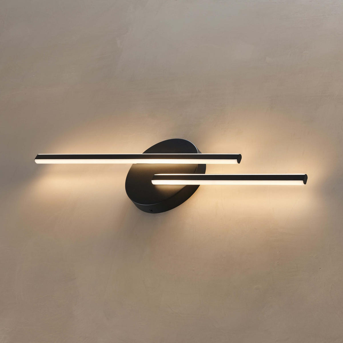 WANDLEUCHTE Pia, Schwarz, 80cm - Schwarz, Metall (4/80/20cm) - KOSILUM