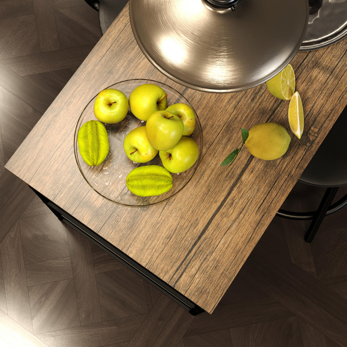 BARTISCH mit Barhocker Set, 3-tlg. Bartisch-Set mit Küchentisch, 2 Barstühlen - Naturfarben, Metall (50/90.5/90cm) - HOMCOM