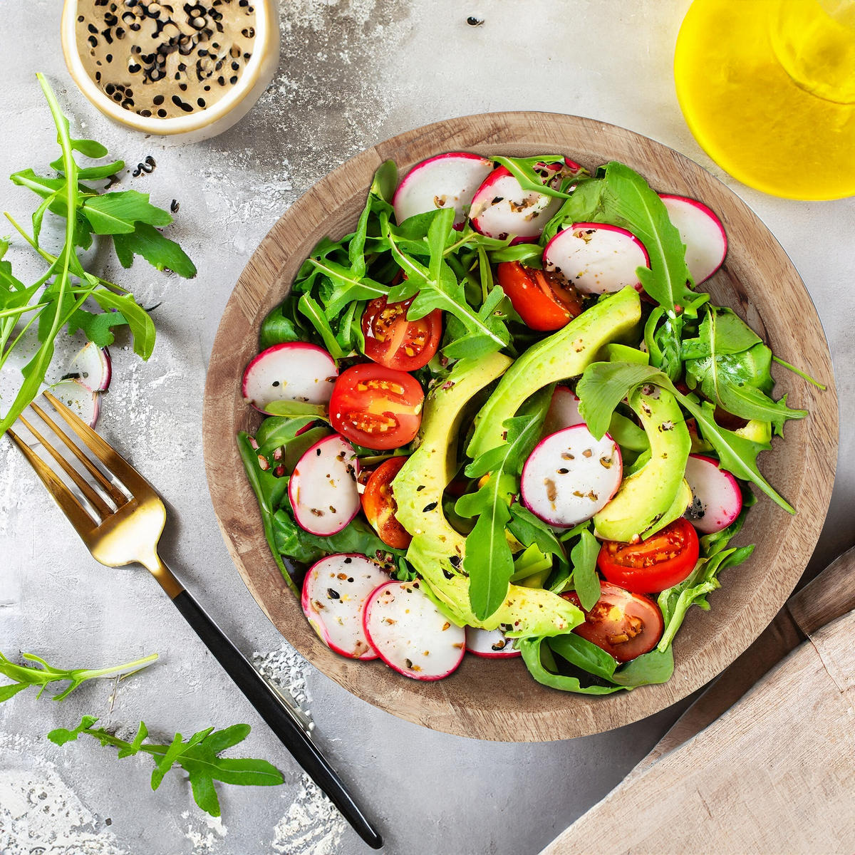 2-tlg.SALATSCHÜSSEL-SET - Braun, Holz/Kunststoff (29/29/12cm) - Relaxdays