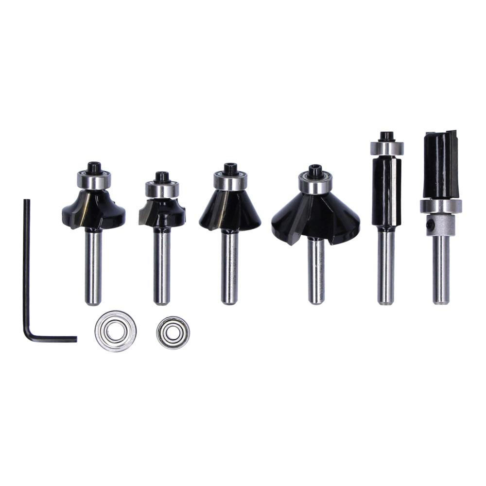 BOSCH Rand- und Kantenfräser Set 6 tlg. 1/4" Schaft ( 2607017470 ) Trim & Edging Set für Oberfräsen - Multicolor, Holz (25/212/8cm) - Bosch Professional