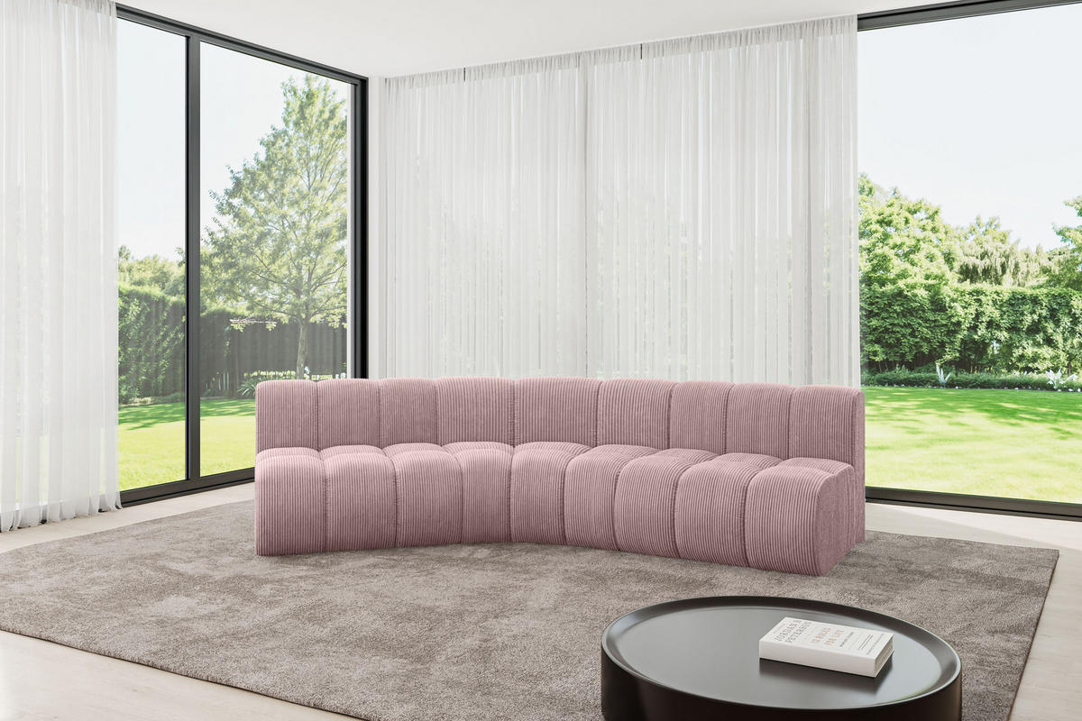 ECKSOFA modulares Sofa Montra-L1 - 290x174x70 cm Rosa - Rosa, Holzwerkstoff/Textil (290/174cm) - ALTDECOR