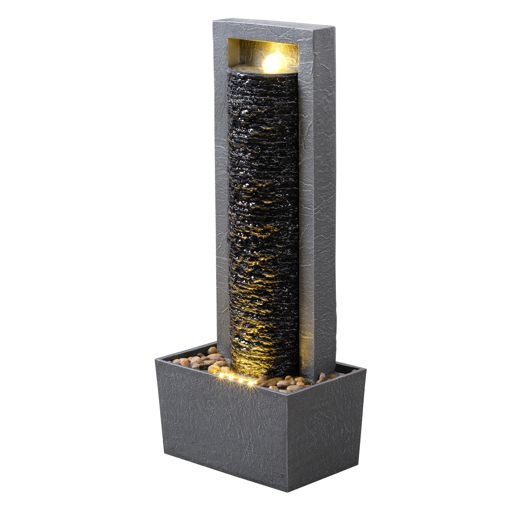 GARTENBRUNNEN Säule grau - Grau, Kunststoff (34/22/82cm) - Teamson Home