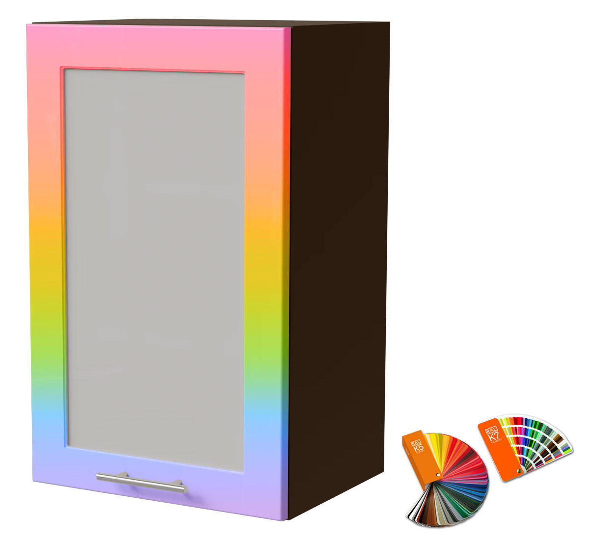 KÜCHENHÄNGESCHRANK Brerra W2S/45 Lava / RAL Wunschfarbe K5/K7 45 / 32,5 / 72cm - Dunkelgrau/Multicolor, Holz/Holzwerkstoff (45/72/32.5cm) - Feldmann-Wohnen