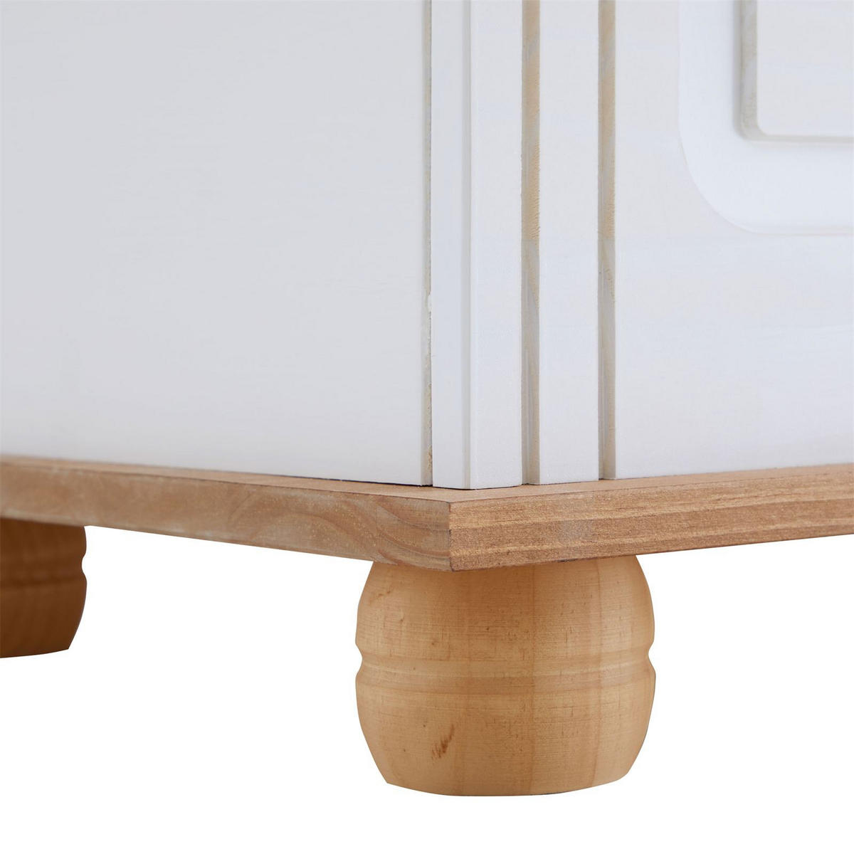 SITZTRUHE BRISTOL weiß/braun - Weiß/Braun, Holz (85/45/43cm) - IDIMEX