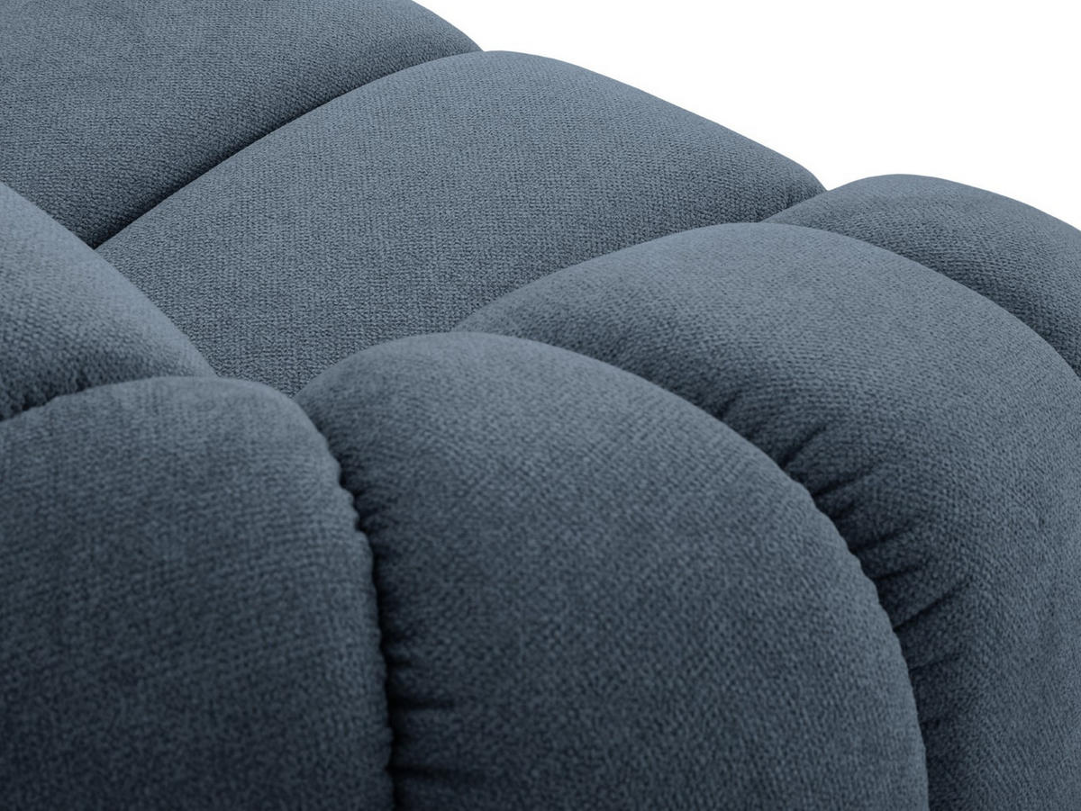SOFA Diana aus Strukturierter Samt jeansblau 3 Sitzplätze - Blau, Textil (114/72/234cm) - Micadoni