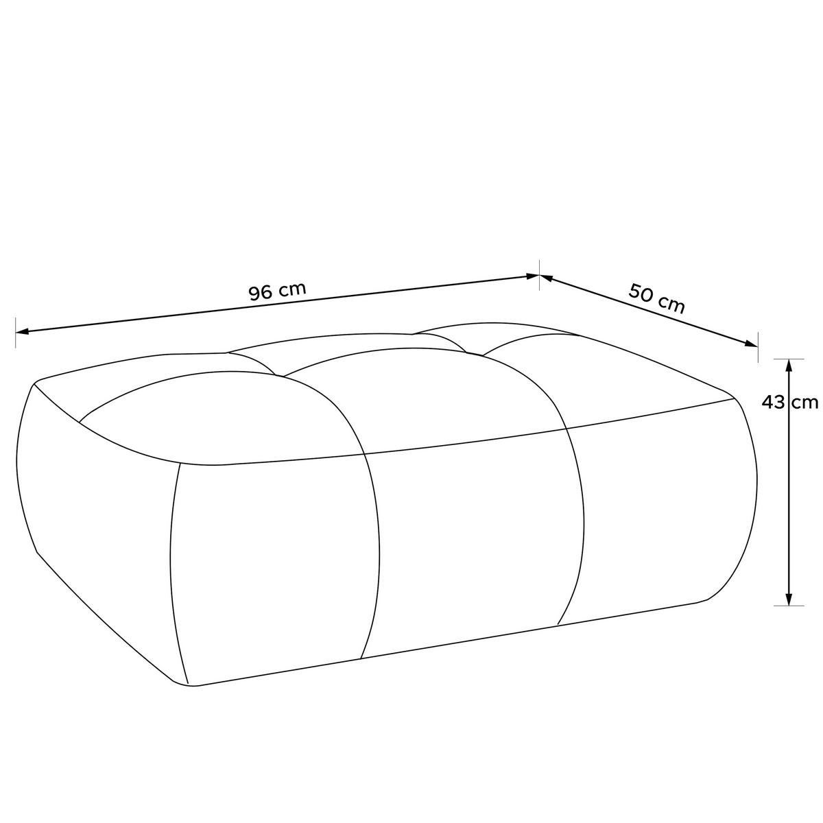 POUF LIRA, Dunkelgrau, Bouclé - Dunkelgrau, Holz/Holzwerkstoff (96/43/50cm) - KONSIMO®
