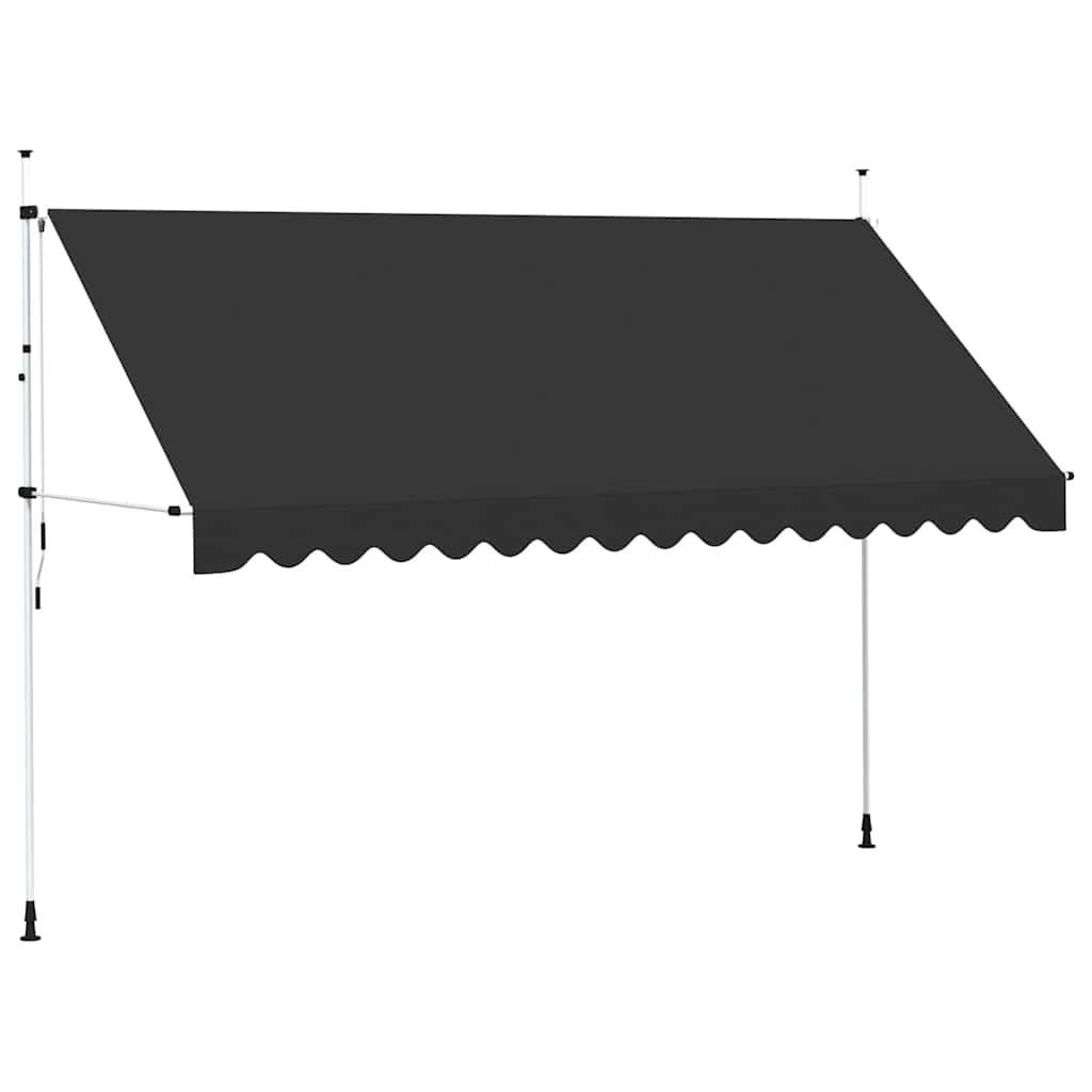 EINZIEHBARE Markise Handbetrieben 400 cm Anthrazit - Anthrazit, Textil (400/1/1cm) - furnicato