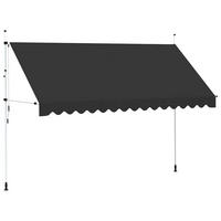 EINZIEHBARE Markise Handbetrieben 400 cm Anthrazit - Anthrazit, Textil (400/1/1cm) - furnicato