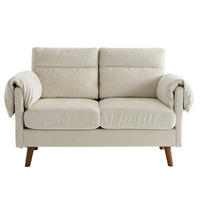 2-SITZER-SOFA aus beigem Chenille, kompakt und platzsparend - Beige, Textil (70/85/124cm) - Urban Meuble