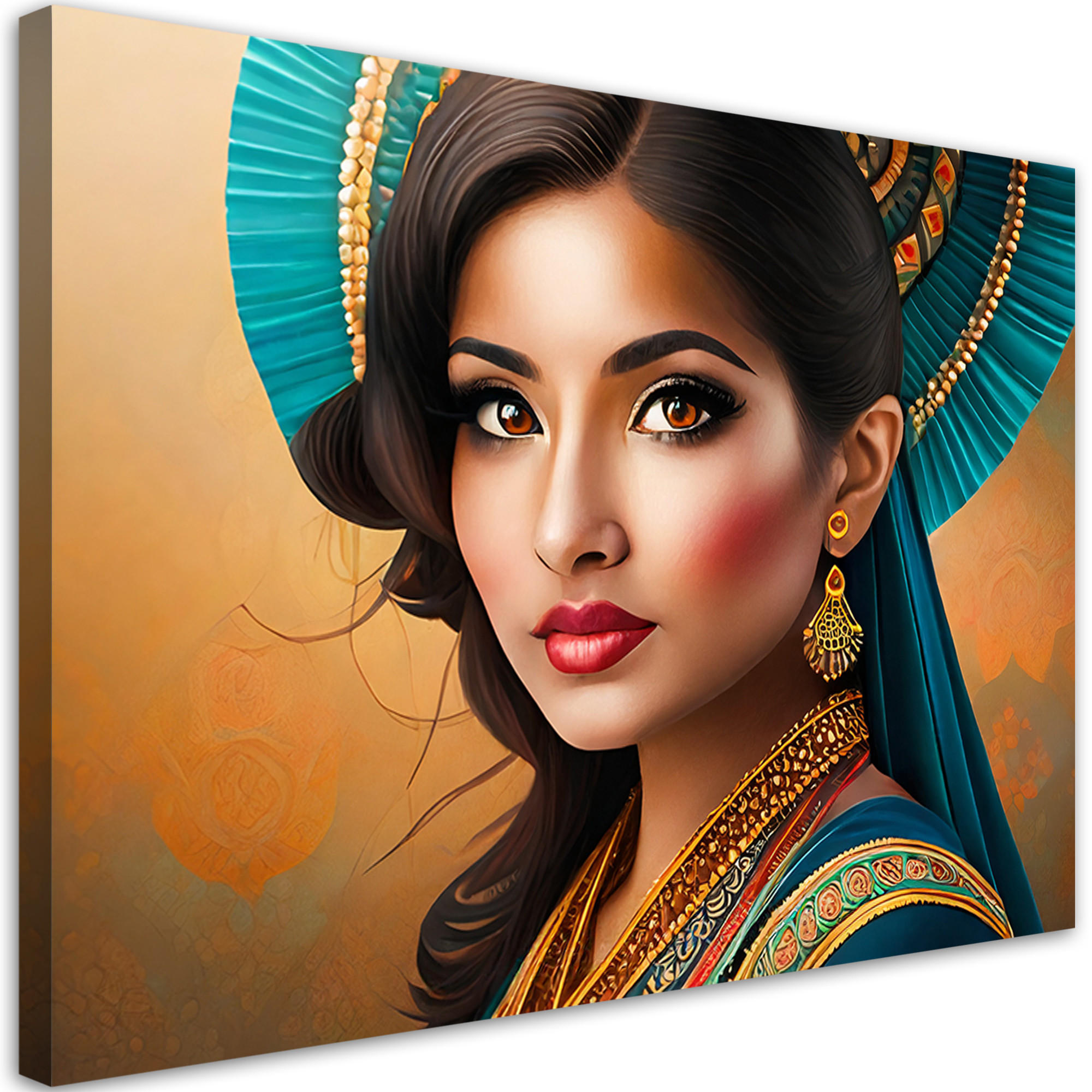 WANDBILD orientalisches porträt frau - Beige, Textil (60/40cm) - Feeby