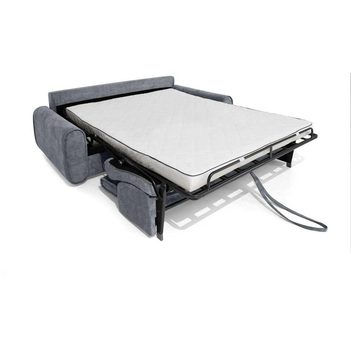 SCHLAFSOFA Pavarti mit italienischem Gestell, 160x195, Dunkelgrau - Dunkelgrau/Schwarz, Holzwerkstoff/Textil (214/88/100cm) - Beautysofa