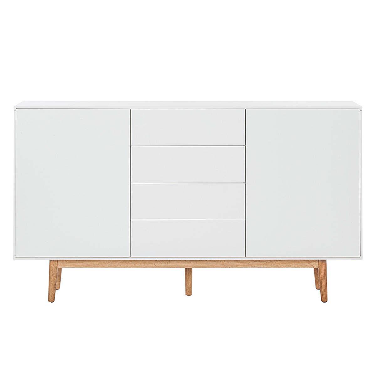 SIDEBOARD - Breite 160 cm - Eichefarben/Weiß, Eichenholz/Holz (160/90/40cm) - home24