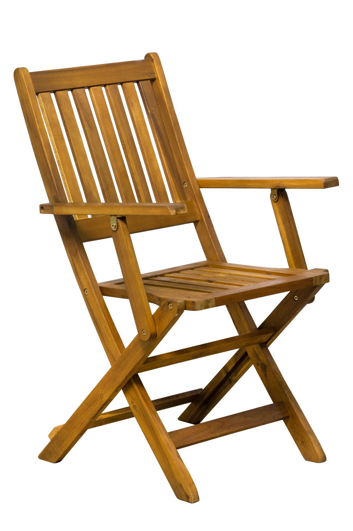 SITZGRUPPE Akana - 2 Armlehnstühle, 1 Tisch 62x62 xm - Naturfarben, Holz - TPFGarden
