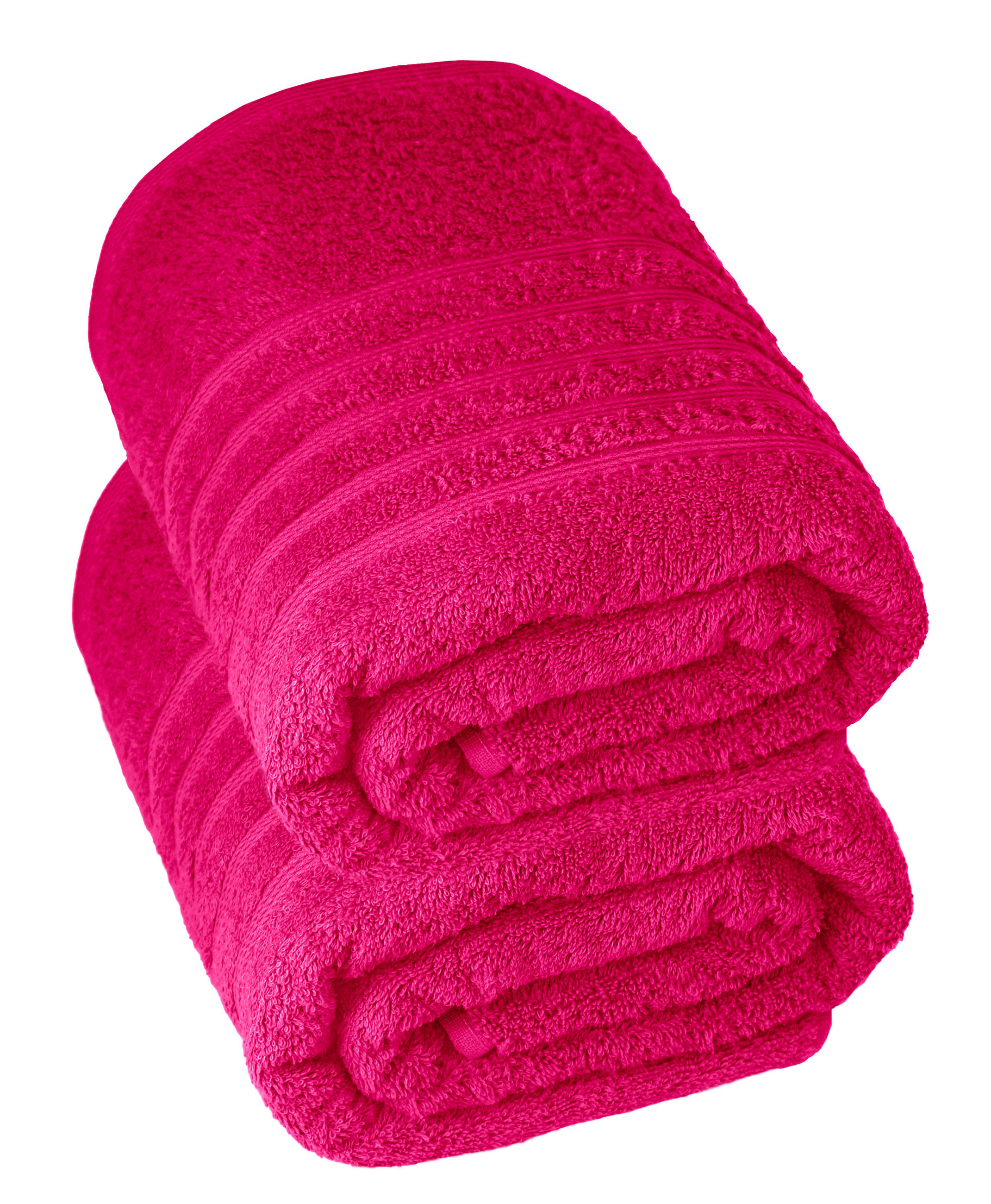 BADETUCH London Rhabarber Rot 2er Set 100x150 - Pink, Textil (100/150cm) - Lashuma