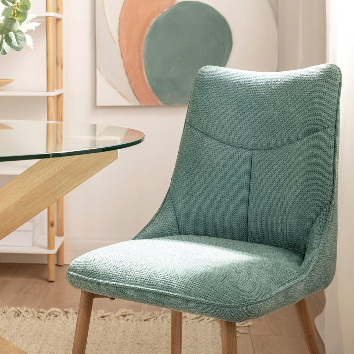 ESSZIMMERSTUHL Selma Grün 46 cm x 85 cm - Grün, Textil (46/85/62cm)