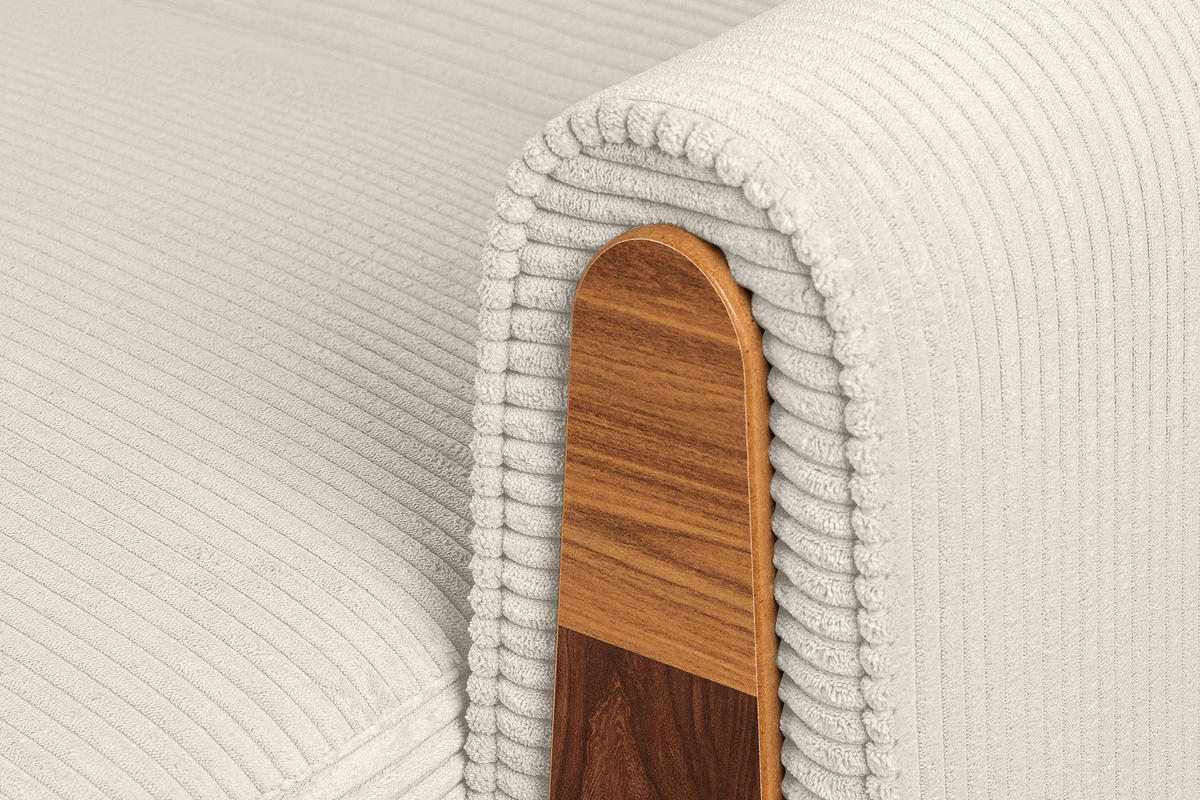 3-SITZER-SCHLAFSOFA GUSTAVO II mit Armlehnen, Creme - Creme, Holz/Holzwerkstoff (230/98/98cm) - KONSIMO®