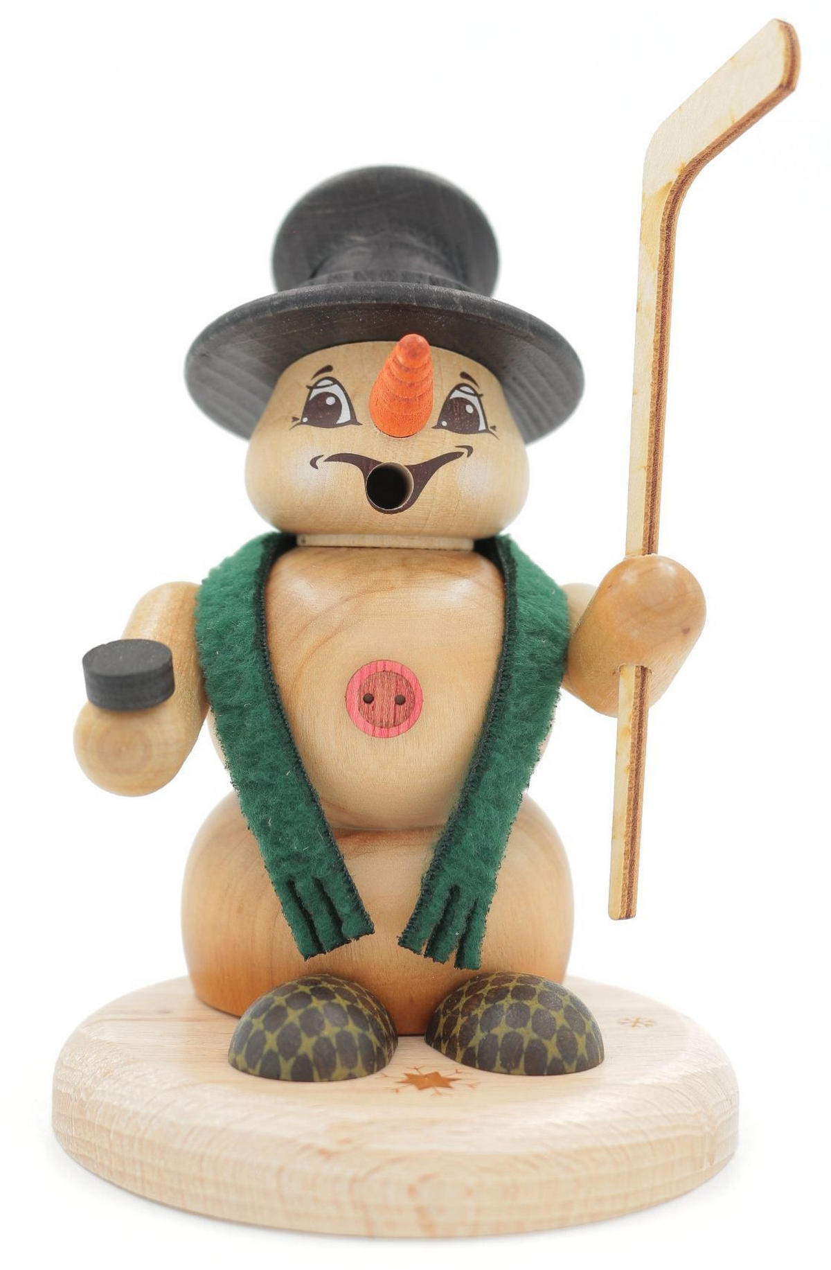 RAUCHFIGUR Scheemann Natur Eishockey 13 cm - Multicolor, Holz (10/13/0.1cm)