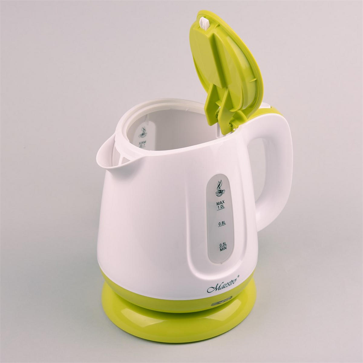 WASSERKOCHER ELEKTRISCH Weiß 14.5/14.5/19.5 cm MR013GREEN - Weiß, Kunststoff (14.5/19.5/14.5cm) - Maestro 