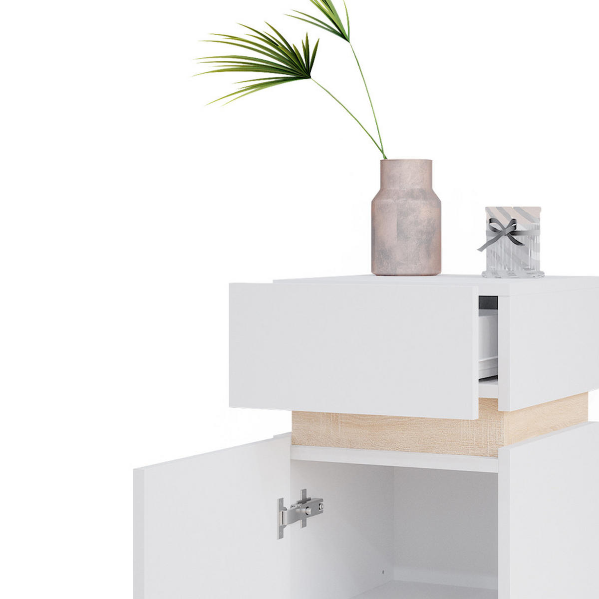 MIDISCHRANK Gloria Weiß 33 x 75.5 cm mit Tür und Schublade - Weiß, Holzwerkstoff (33/75.5/35cm) - Vicco