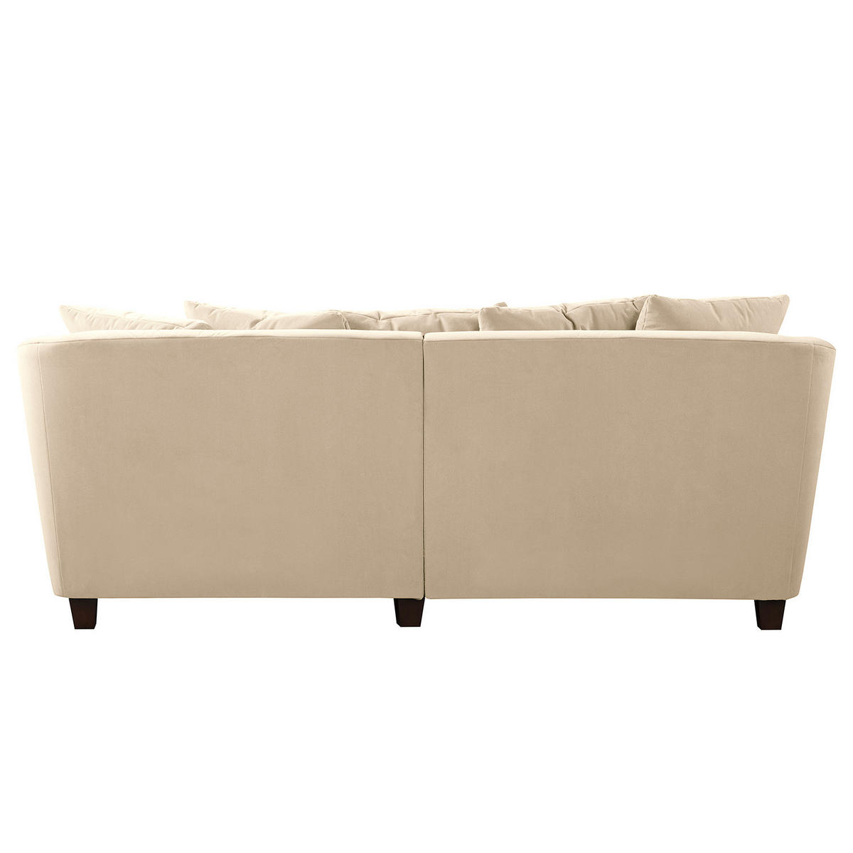BIGSOFA - Creme/Braun, Holz/Textil (250/80/125cm) - home24