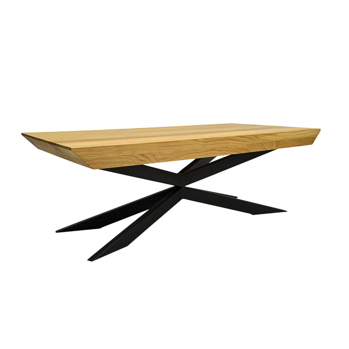 KAFFEETISCH aus Eiche mit Spinnenbeinen im Loft-Stil DEVON - Eichefarben, Holz (70/130/40cm) - Rawood Furniture