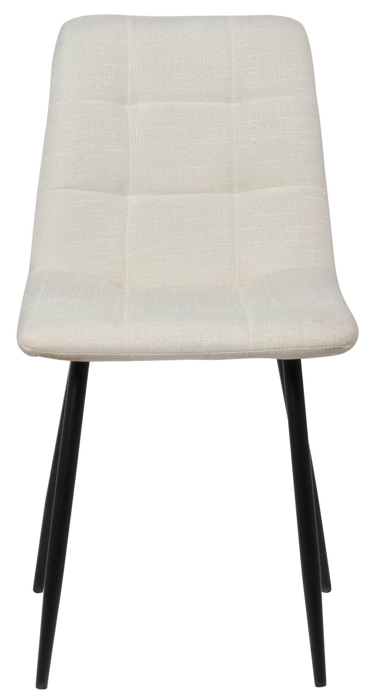 ESSZIMMERSTUHL Till Stoff, Gestell Metall matt Schwarz Creme - Schwarz/Naturfarben, Textil/Metall (45/88/52cm) - TPFLiving