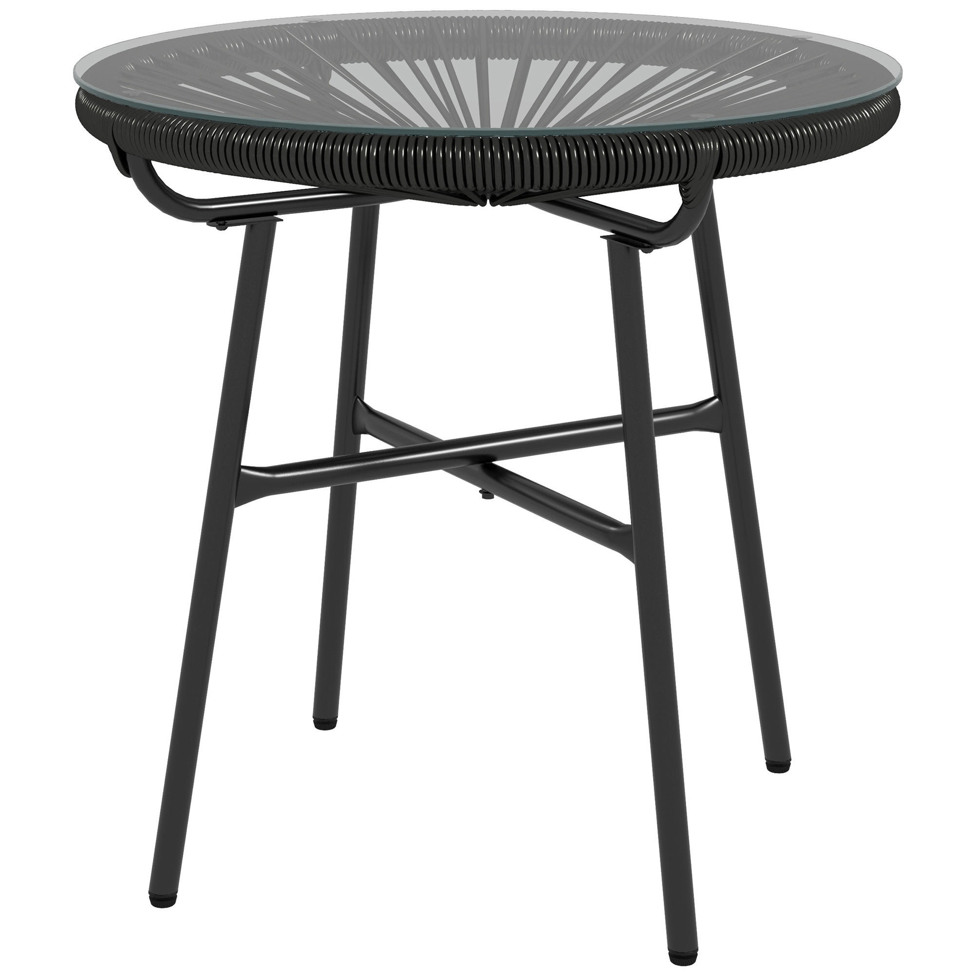Design IN Gartentisch Schwarz 50x50x50 cm